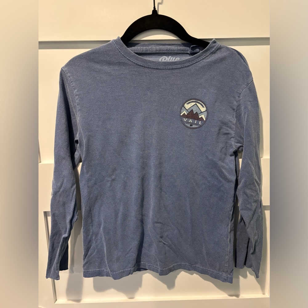Boys Size Medium (10) Blue long Sleeved Shirt Vail Colorado